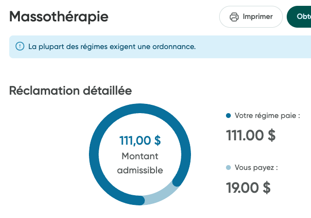Un exemple de répartition d'une page de réclamation.