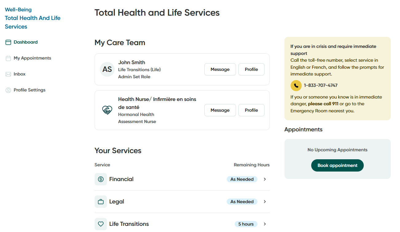 Total Health and Life Dashboard.